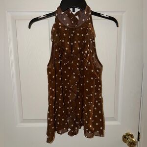 Brown polka dot tank